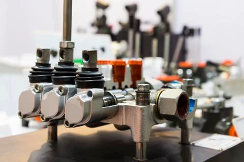 Hydraulic Control valve unit Stock Photos
