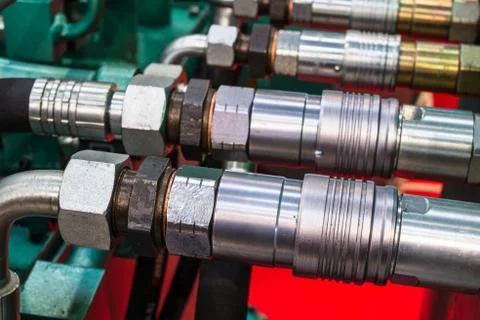 Hydraulic coupling connector Stock Photos