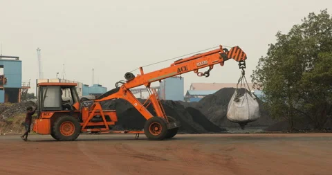 Hydraulic Crane work at site Stock Footage 278564271