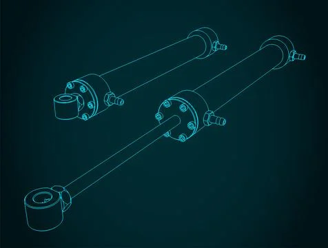 Hydraulic cylinder Illustrazione stock