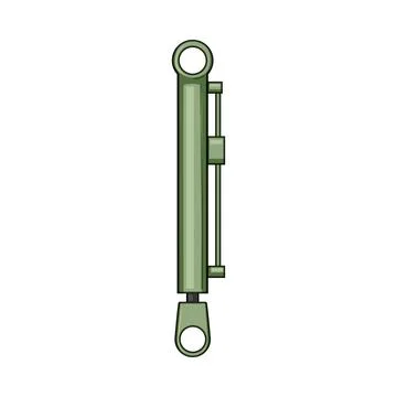 Hydraulic cylinder mechanical component engineering equipment Stock Illustration