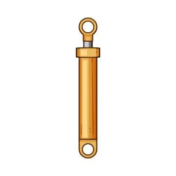 Hydraulic cylinder working in engineering and machinery Stock Illustration
