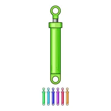 Hydraulic cylinder working in engineering and machinery Stock Illustration