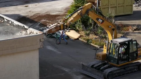 Hydraulic demolition hammer at work 3 Stock Footage 195725645