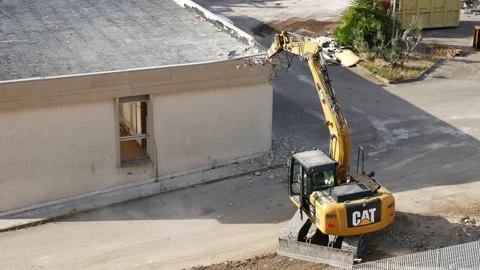 Hydraulic Demolition Hammer At Work 4 Stock Footage 195730577