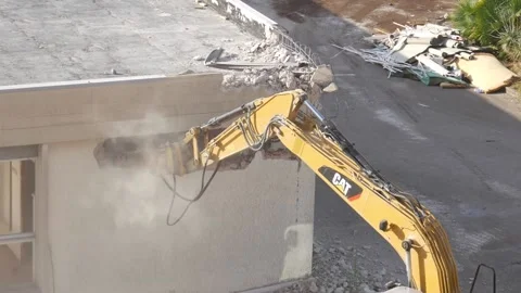 Hydraulic demolition hammer at work2 Video stock 137494979