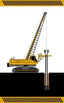 Hydraulic drilling machine Illustrazione stock