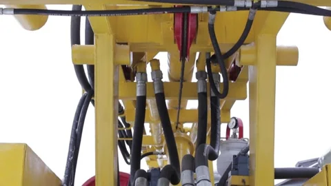 Hydraulic drive of the crane Stock Footage 145661304
