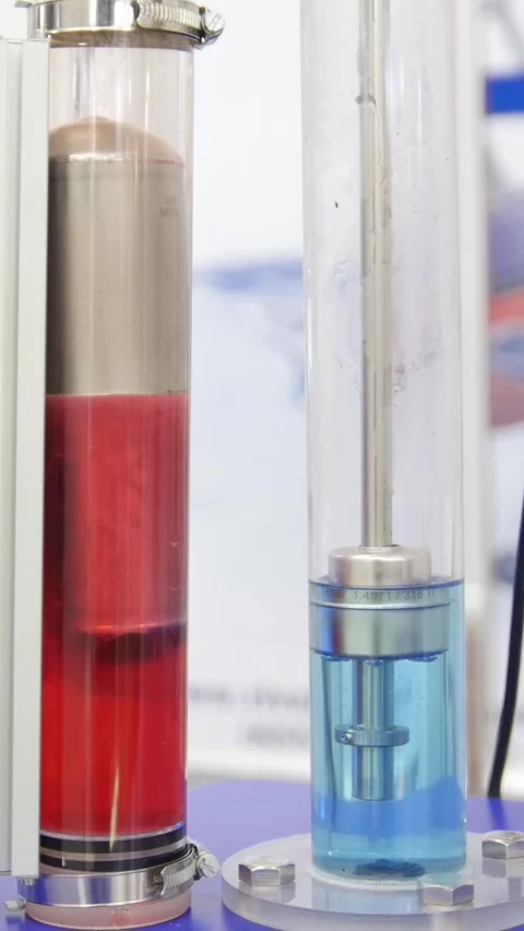 Hydraulic Equipment in a Test Lab - pressure on chemistry plant Stock Footage 334036160