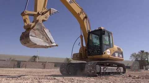 Hydraulic Excavator Backing Up Stock Footage 40271918