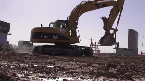 Hydraulic Excavator Driving Stock Footage 40271949