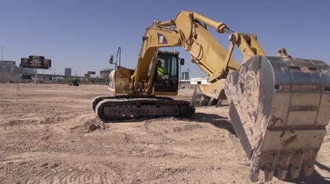 Hydraulic Excavator Turning - Active Construction Site Stock Footage 40271843