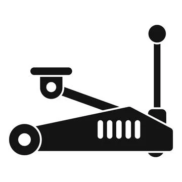 Hydraulic floor jack lifting tool silhouette icon Stock Illustration