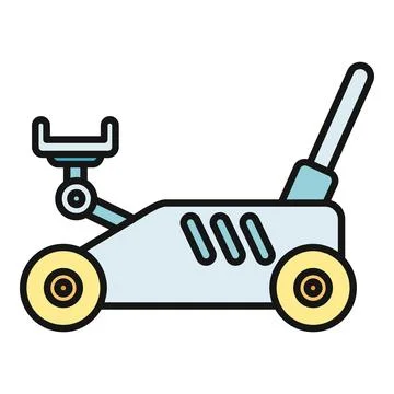 Hydraulic floor jack lifting tool icon representing auto repair Stock Illustration