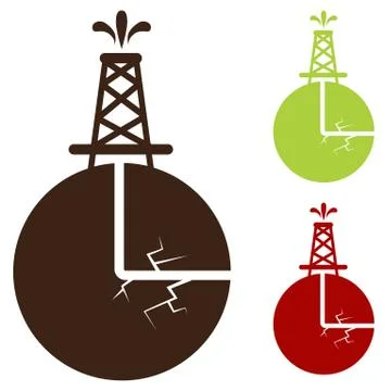 Hydraulic fracturing icon Stock Illustration