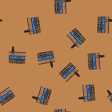 Hydraulic fracturing petroleum engineer vector seamless pattern Illustrazione stock
