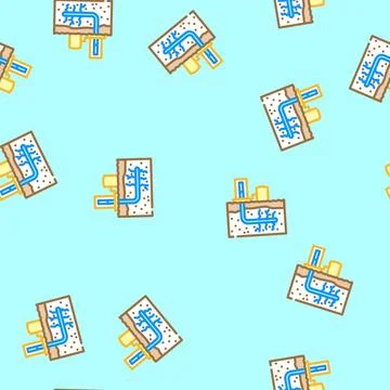 Hydraulic fracturing petroleum engineer vector seamless pattern Illustrazione stock