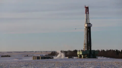 Hydraulic Fracturing Site (Fracking) Stock Footage