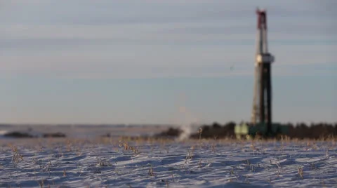 Hydraulic Fracturing Site (Fracking) Stock Footage 24653333
