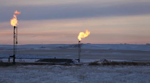 Hydraulic Fracturing Site (Fracking) Stock Footage 24653596