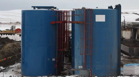Hydraulic Fracturing Site (Fracking) Stock Footage 24655127