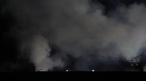 Hydraulic Fracturing Site (Fracking) Stock Footage 24655337