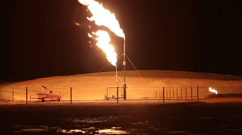 Hydraulic Fracturing Site (Fracking) Stock Footage 24655344