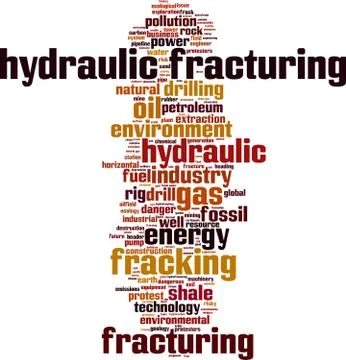 Hydraulic fracturing word cloud Stock Illustration