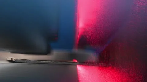 Hydraulic guillotine shear machine for sheet metal cutting Stock Footage 91165487