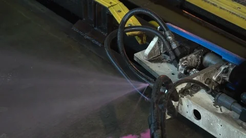 Hydraulic hose bursts Stock Footage 96007472