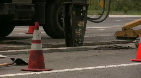 Hydraulic Jackhammer Stock Footage 688923