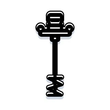 Hydraulic jackhammer tool drilling construction vector icon Stock Illustration