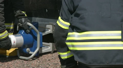 Hydraulic jaws of life Stock Footage 54576418