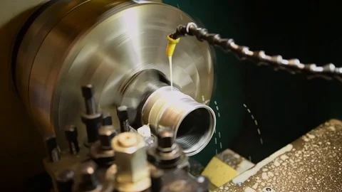 Hydraulic lathe at work Video stock 125779500