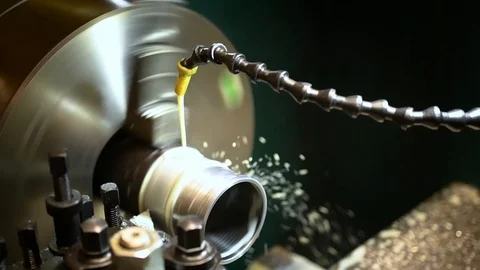 Hydraulic lathe at work Stock-Footage 125781892