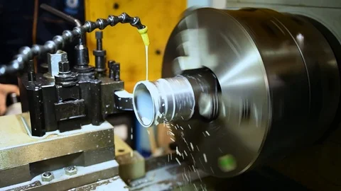 Hydraulic lathe at work Vidéo 125782509
