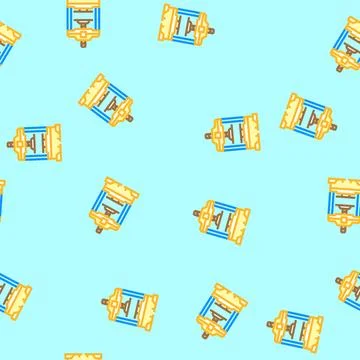 Hydraulic press industry vector seamless pattern イラスト素材