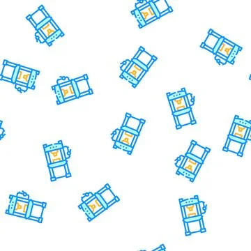 Hydraulic press vector seamless pattern flat Stock Illustration