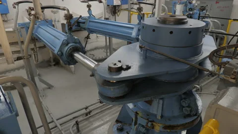 Hydraulic steering gear of ship Stock Footage 225489581