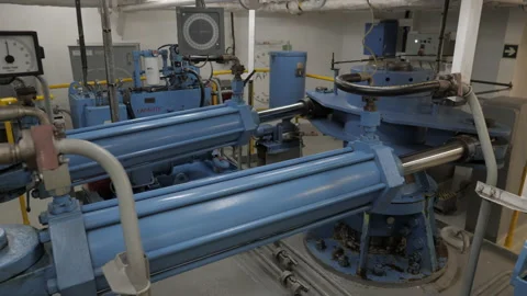 Hydraulic steering machine of vessel Stock Footage 220775524