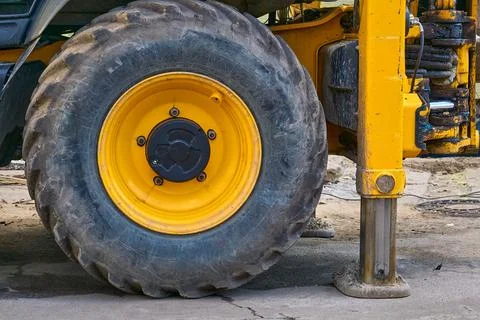 Hydraulic stops of bulldozer,crane,loader on construction Stock Photos