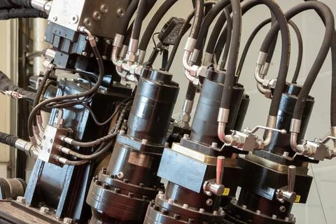 Hydraulic system of Drilling Machine on ECWATECH exhibition Stock Photos