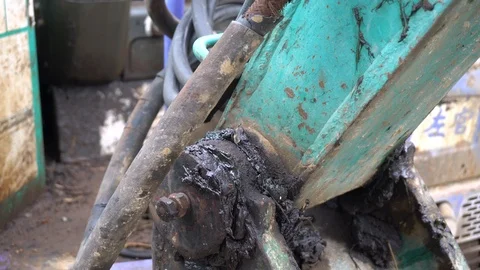 Hydraulic system of soil excavator Video stock 96256602