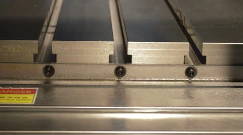 Hydraulic table on cnc machine Stock-Footage 24823373