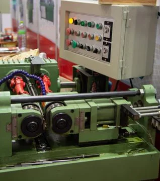 Hydraulic Thread Rolling Machine Stock Photos