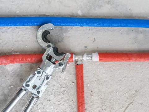 Hydraulic, tools for plumber. Stock Photos