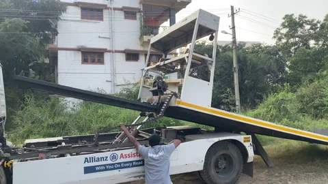 Hydraulic truck loading process Stock Footage 168143870