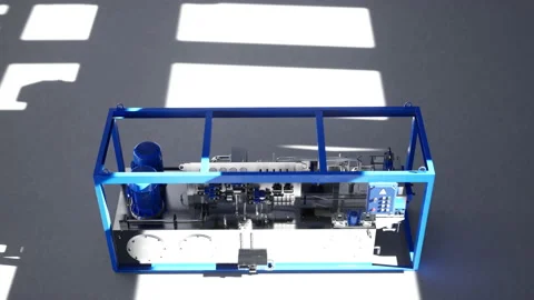 Hydraulic unit at the factory. Stock Footage 139923466
