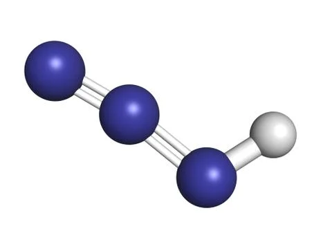 Hydrazoic acid (hydrogen azide) molecule Stock Illustration