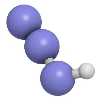 Hydrazoic acid (hydrogen azide) molecule Stock Illustration